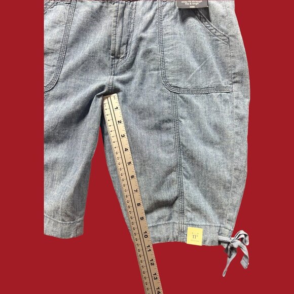 St. John's Bay - Women's Mid-Rise Cargo Bermuda Short - Light Blue - 4 - Picture 8 of 16